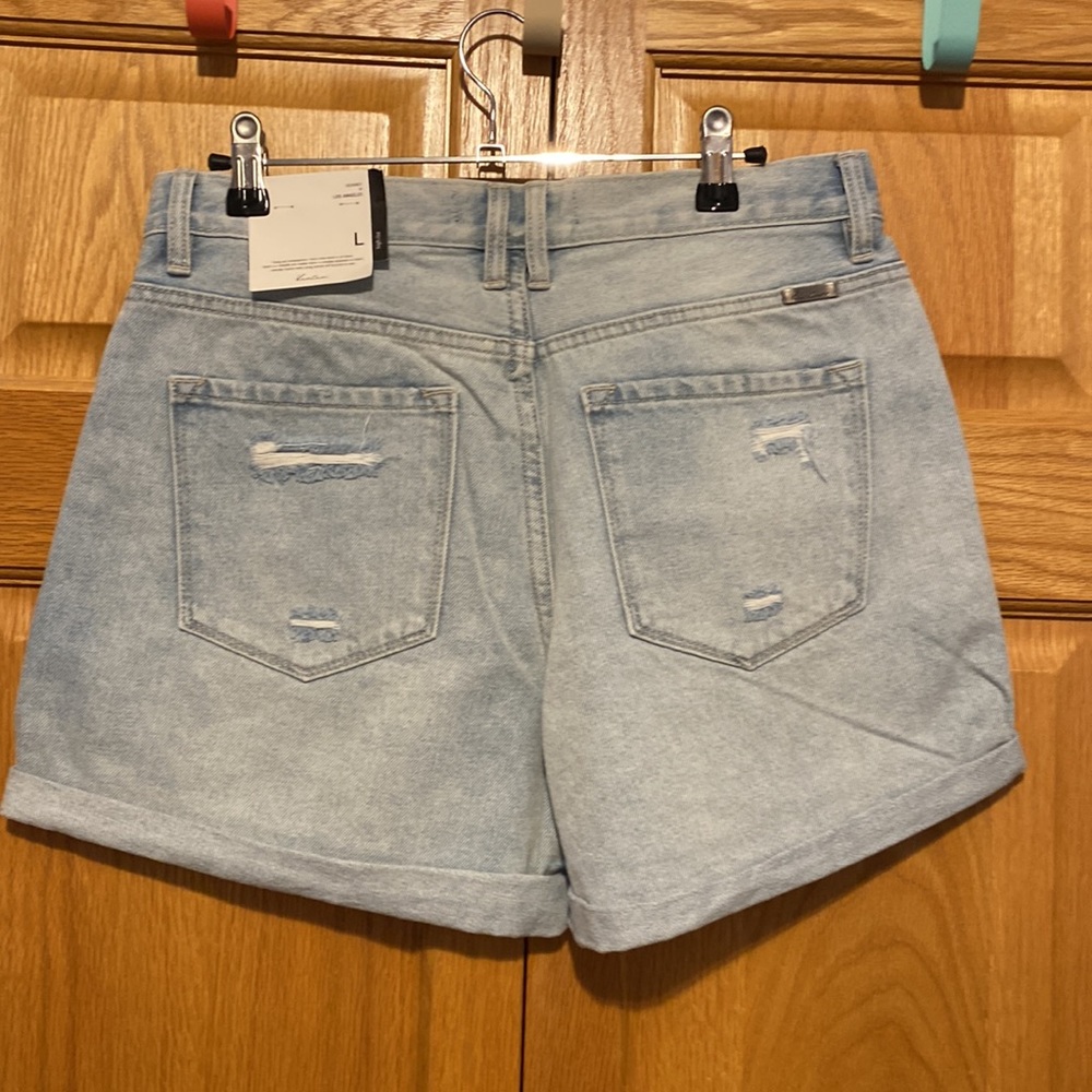 KanCan light wash shorts New size large hi rise - Picture 2 of 6